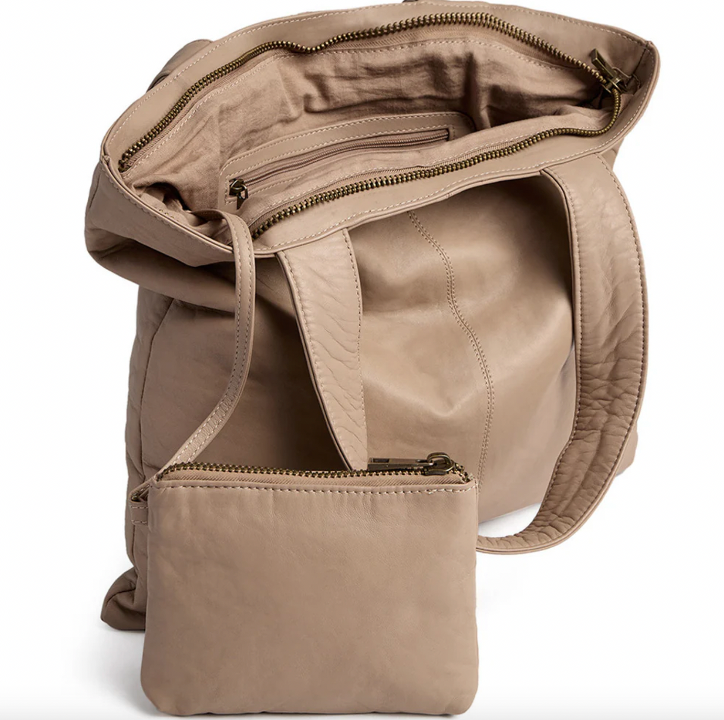 Shopper bläck clutch MILLE – Latte