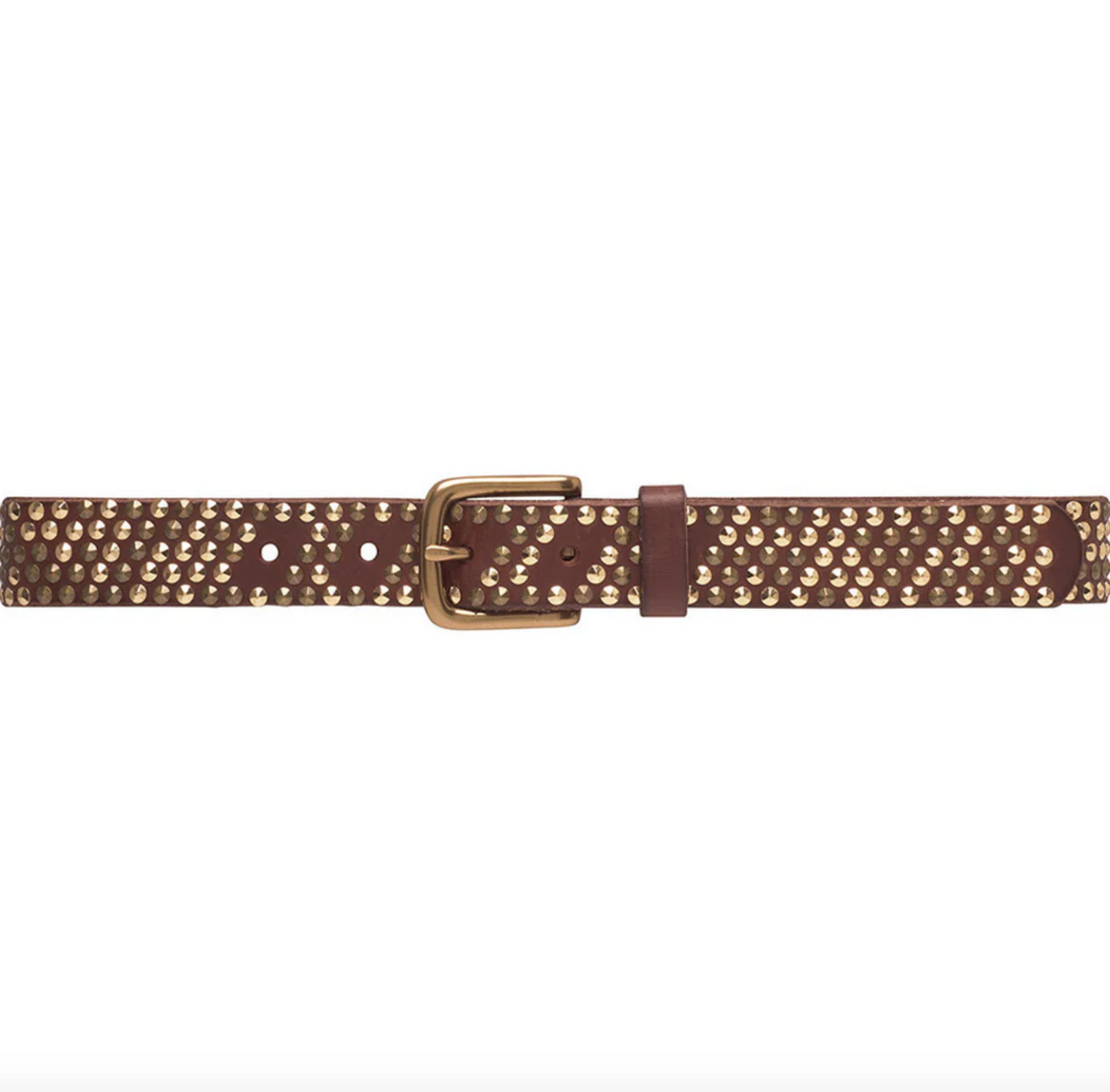 Jeansbälte med nitar - Brun/guld