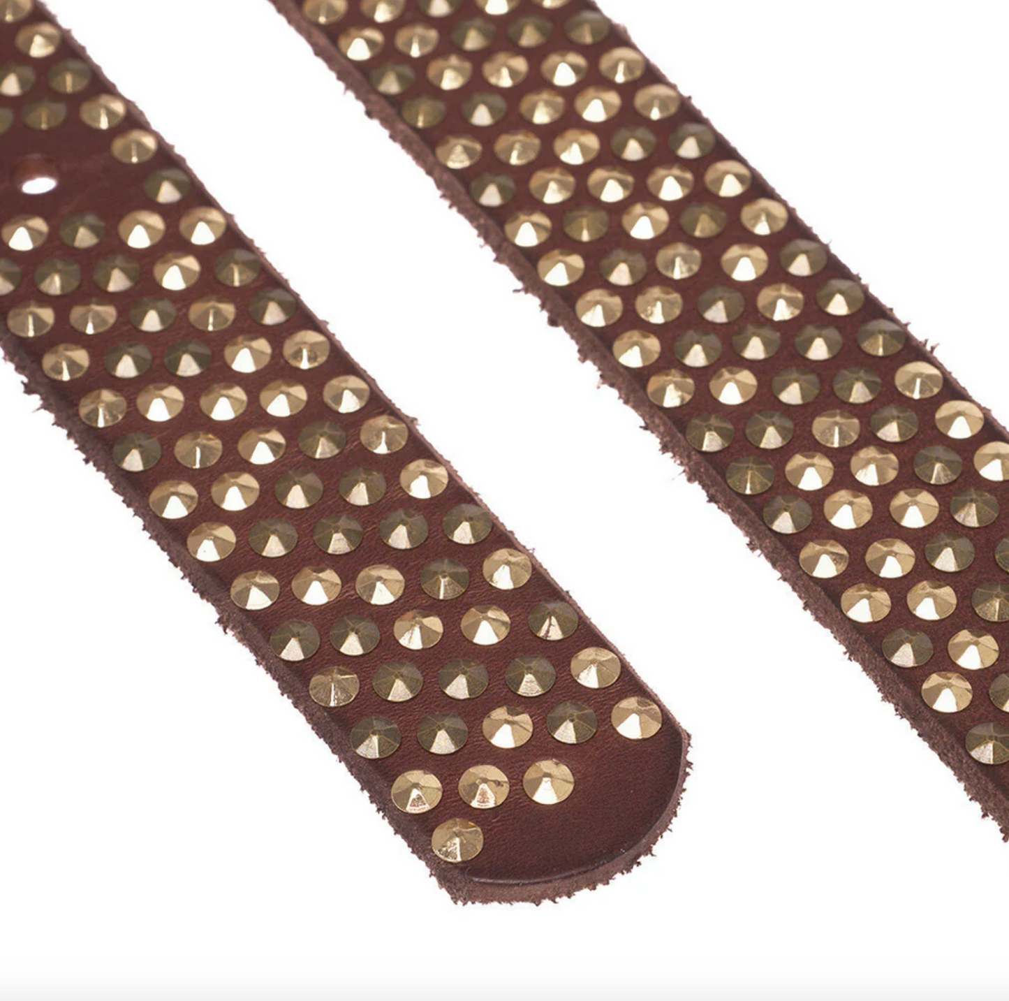 Jeansbälte med nitar - Brun/guld