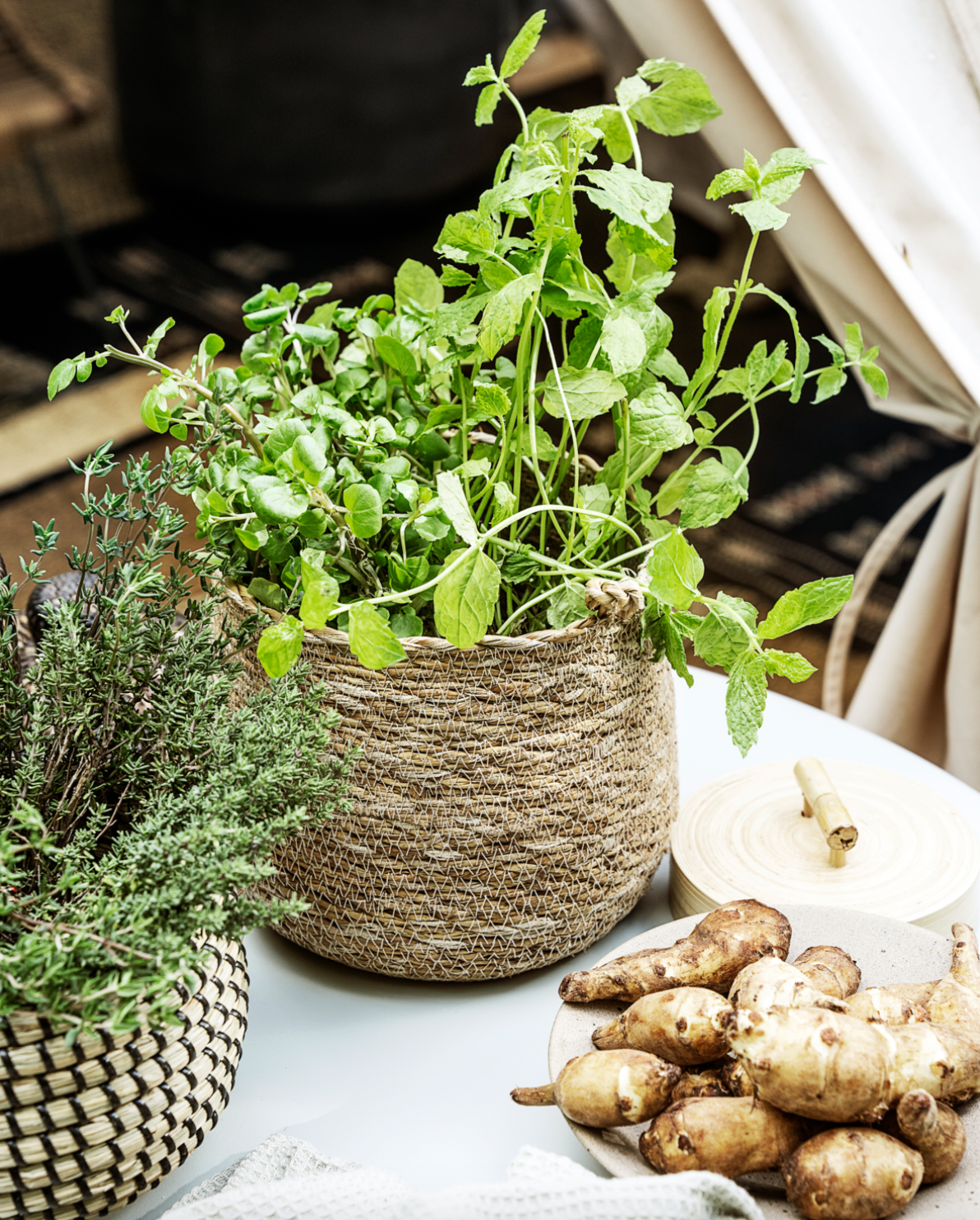 Korg med handtag - Natur