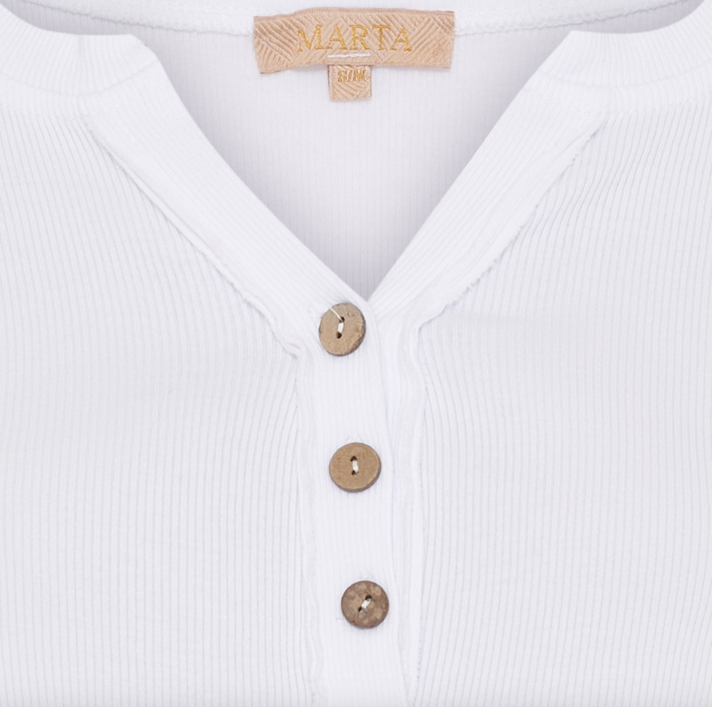 Blus med knappar - Vit