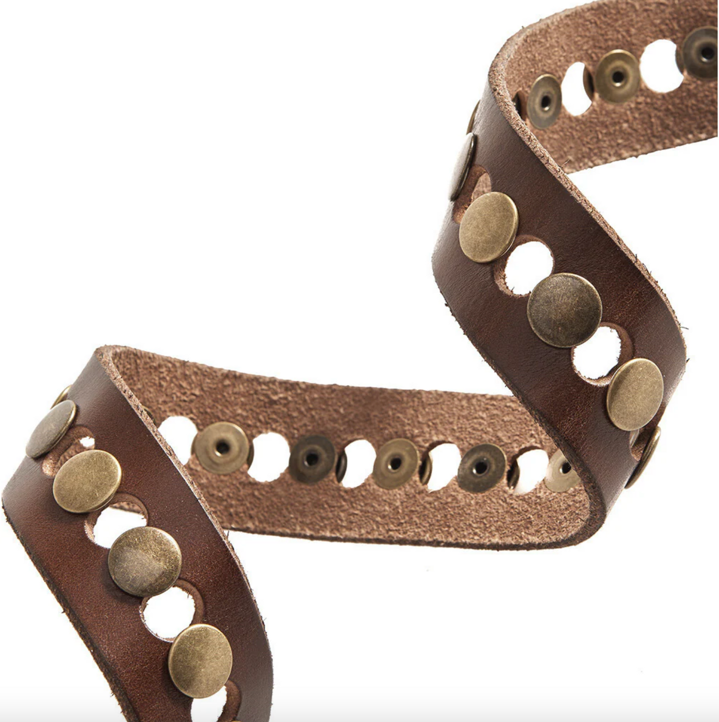 Jeansbälte dekorerat med nitar - Brun