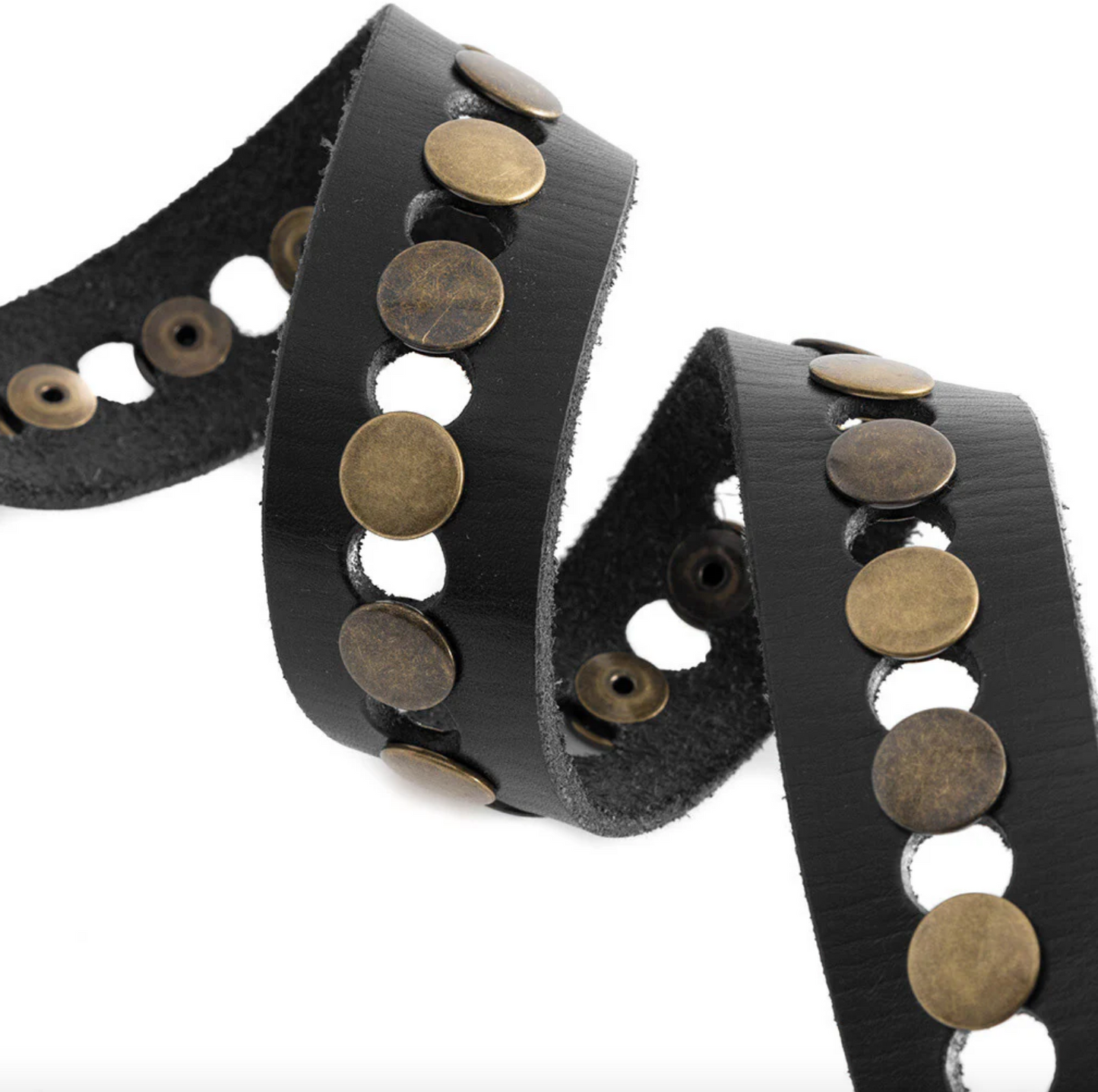 Jeansbälte dekorerat med nitar - Svart