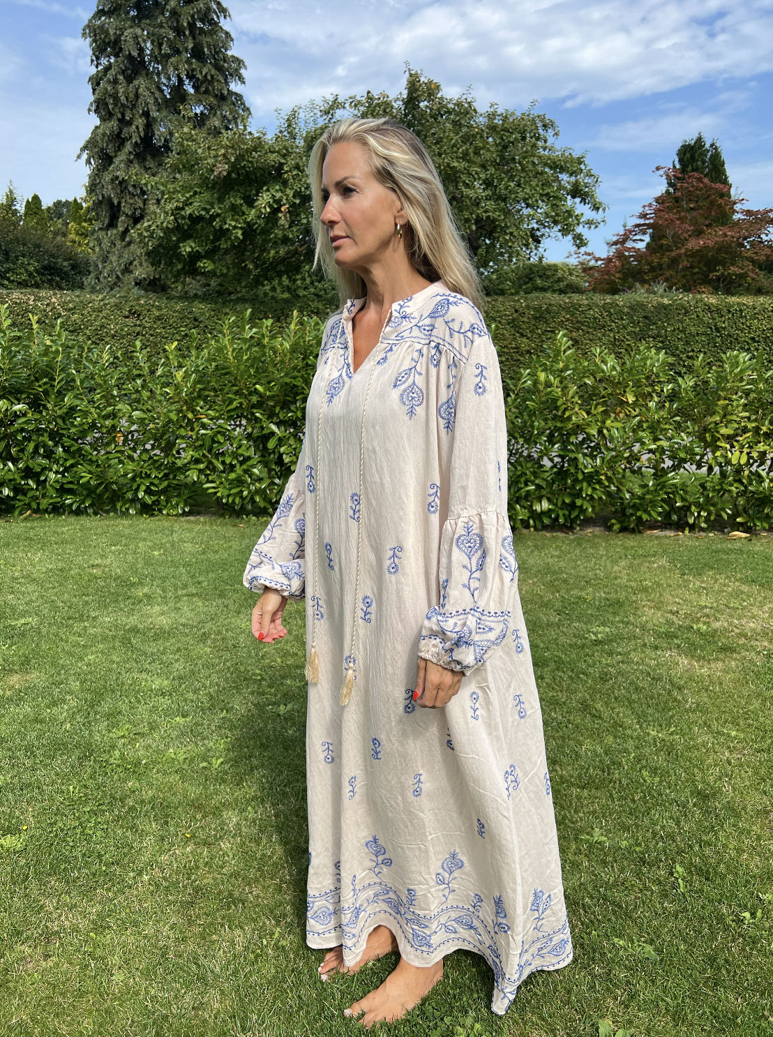 Klänning Boheme - Beige / blå