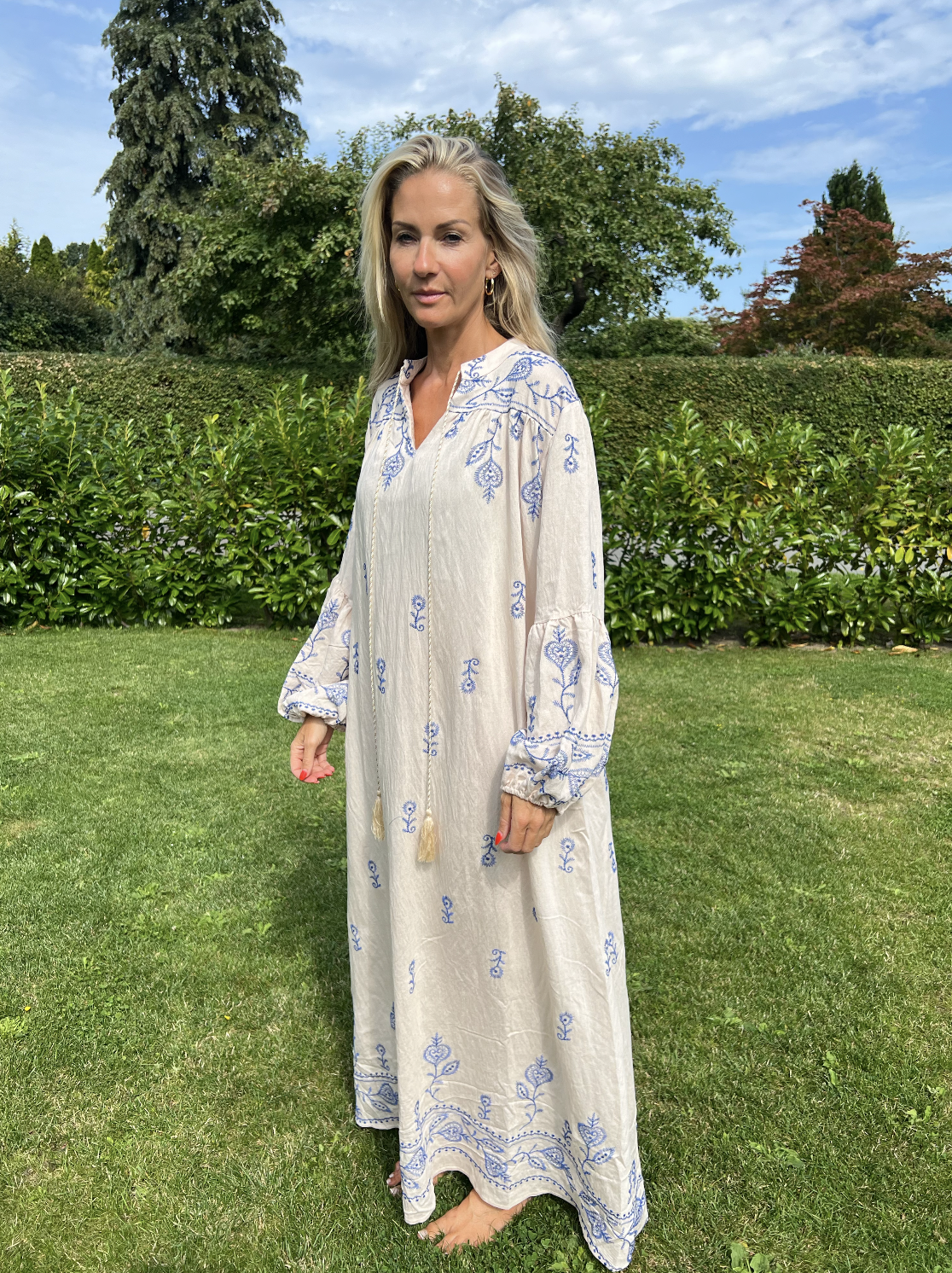 Klänning Boheme - Beige / blå