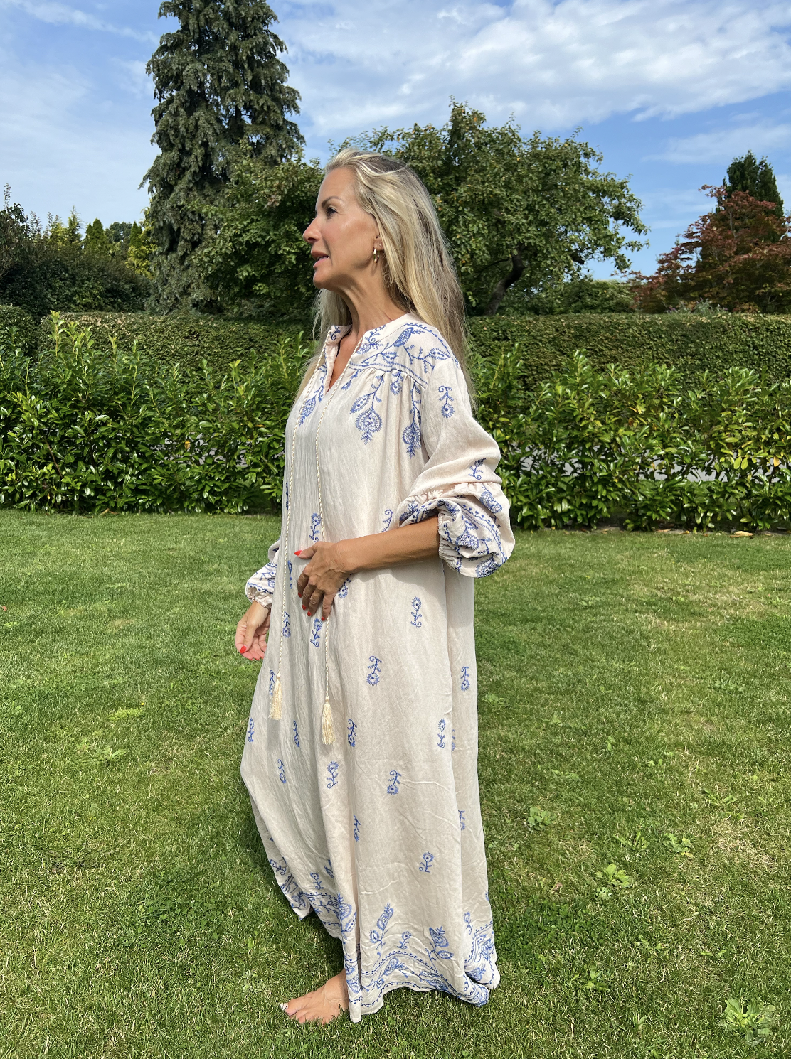 Klänning Boheme - Beige / blå