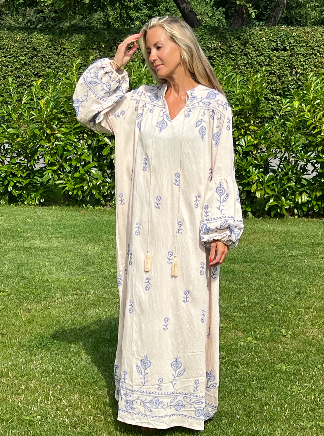 Klänning Boheme - Beige / blå