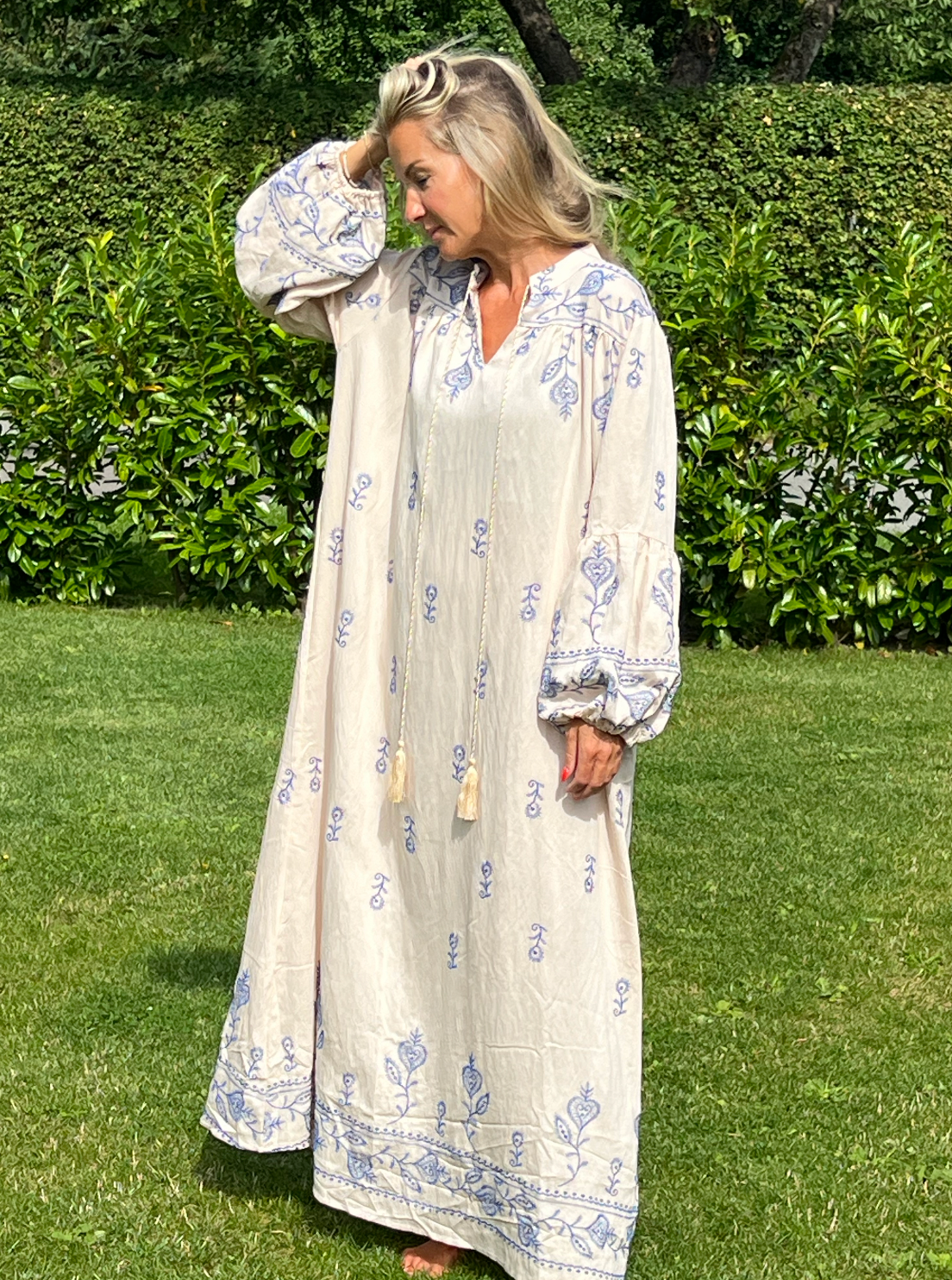 Klänning Boheme - Beige / blå