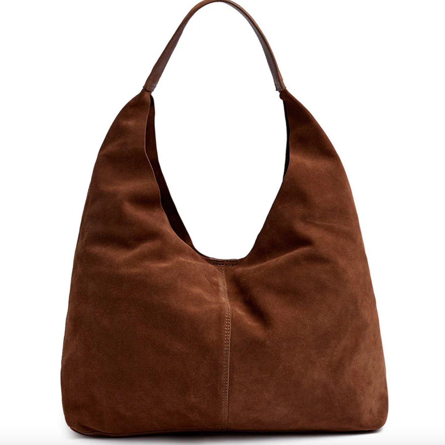 Shoppingväska i mjukt mocka - Cognac