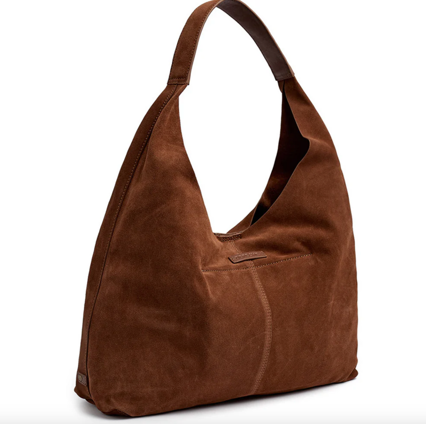 Shoppingväska i mjukt mocka - Cognac
