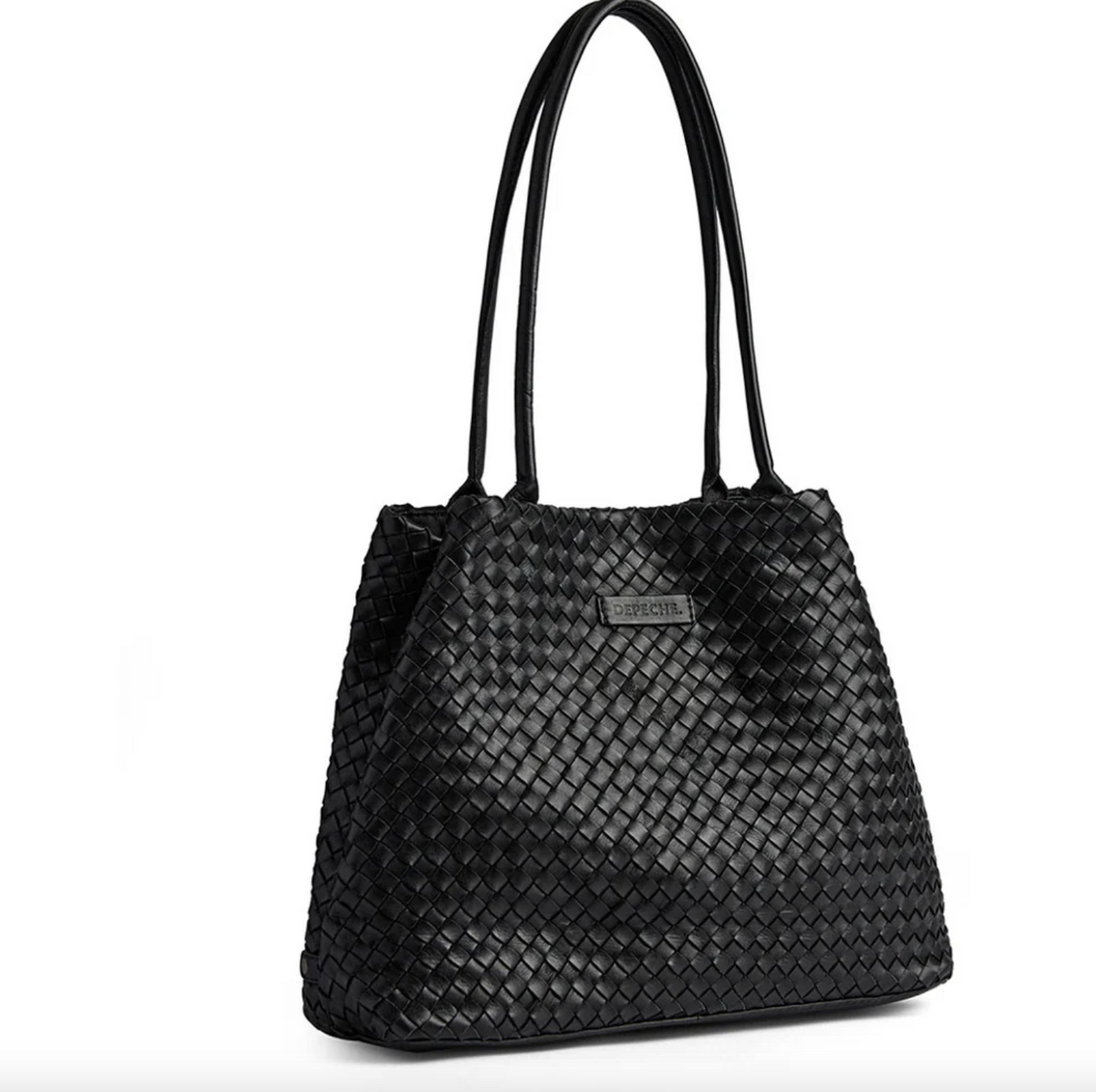 Shopper i flätat läder - Svart