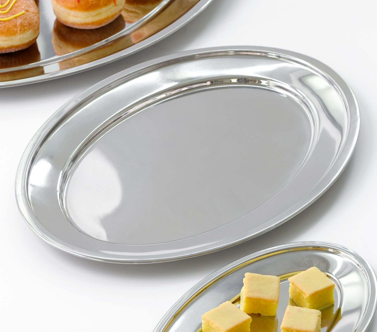 Oval bricka Rostfritt Stål - 37x23 cm