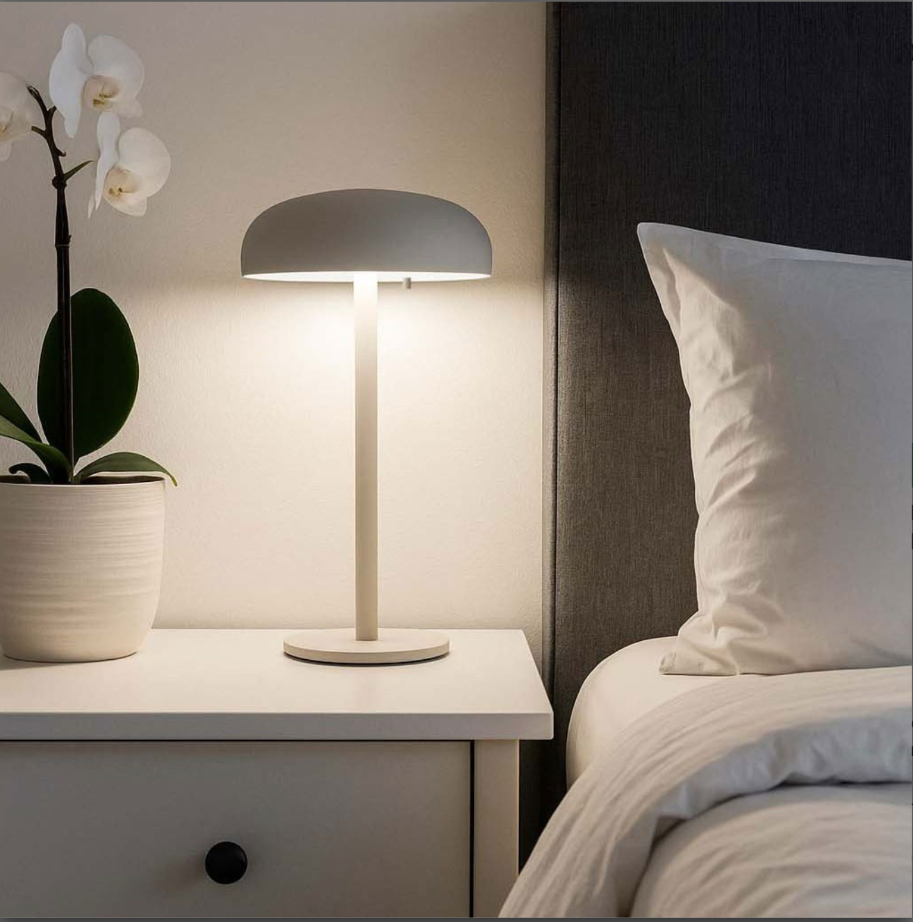 Isolde LED touch bordslampa. Svart/Beige