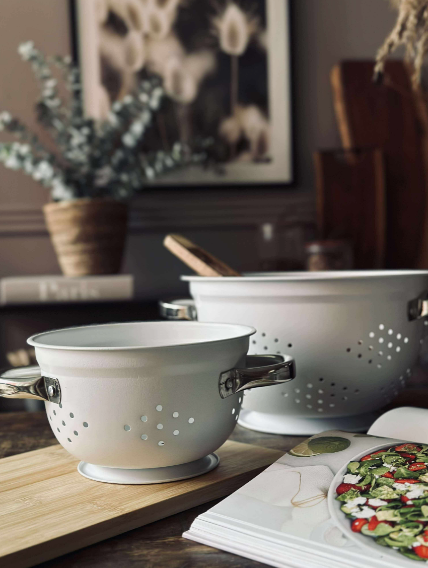 Durkslag - 21 cm Vit