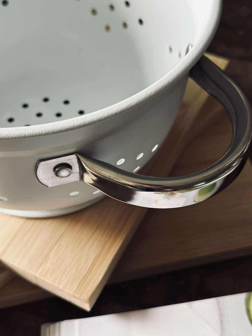 Durkslag - 21 cm Vit