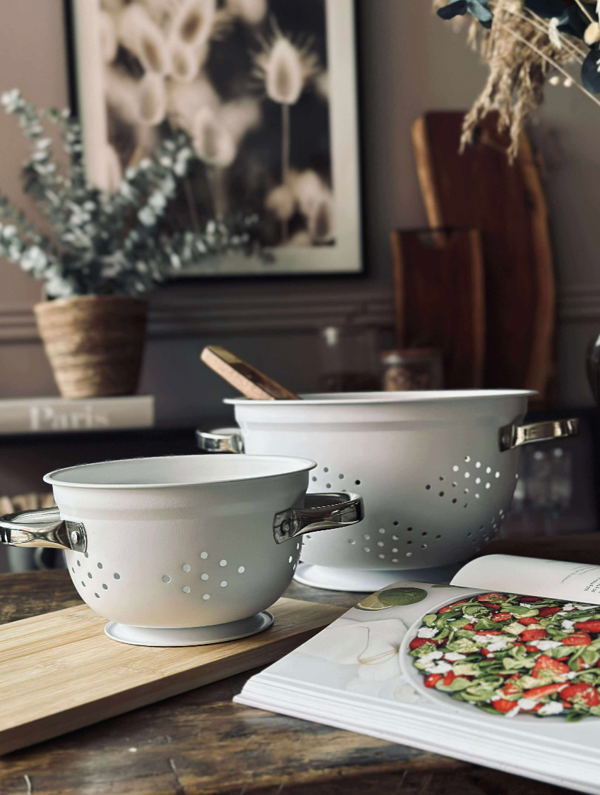 Durkslag - 21 cm Vit