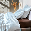 Bambu satin påslakanset, Ljus blå 140x200 - 63x60