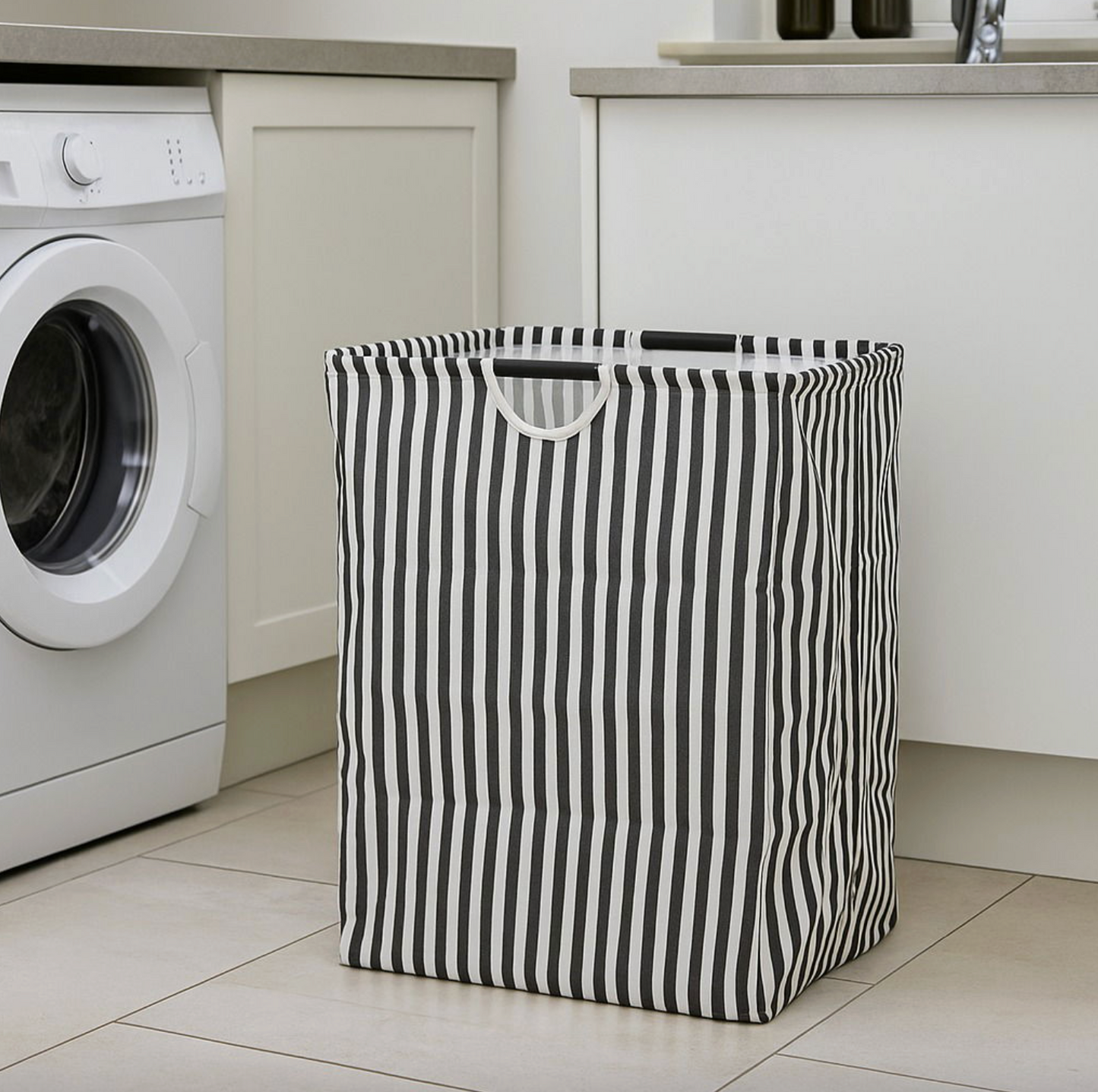 Tvättkorg i canvasrand