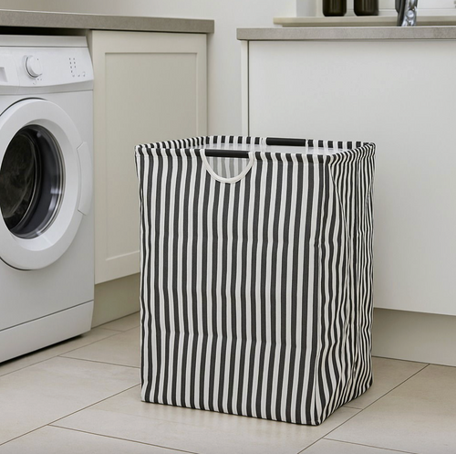 Tvättkorg i canvasrand