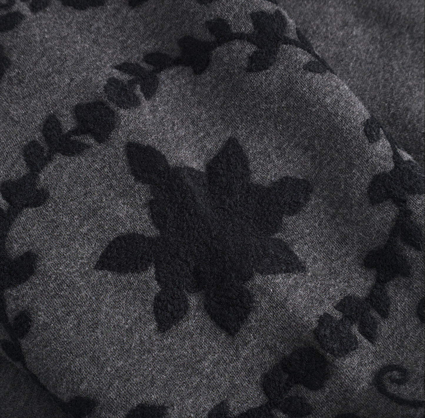 Sweatshirt med broderi - Grå oversize
