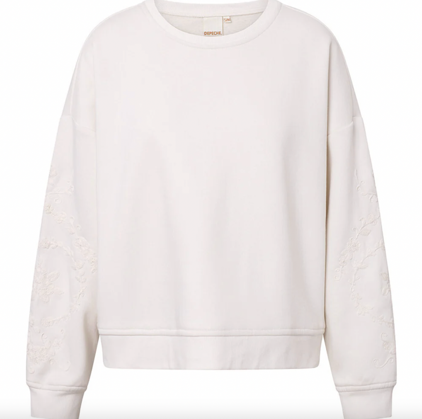 Sweatshirt med broderi - White oversize