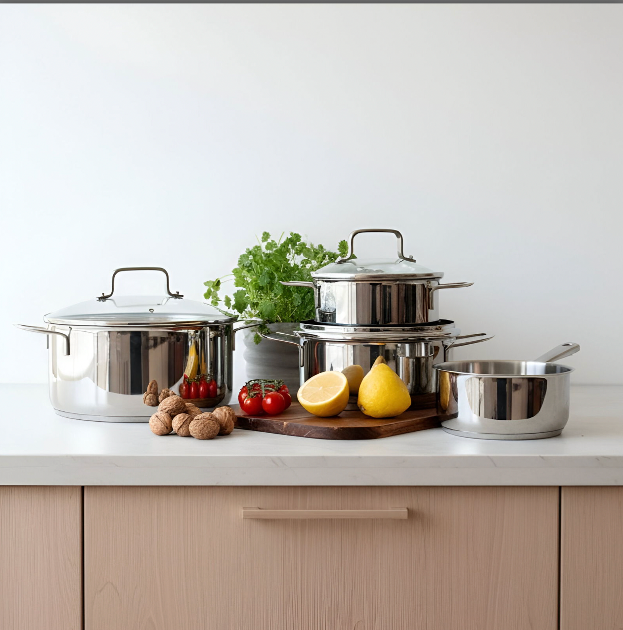 7-delat kastrullset i rostfritt stål