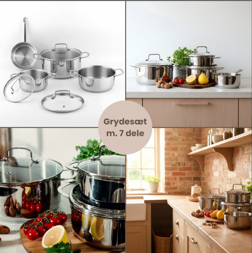 7-delat kastrullset i rostfritt stål