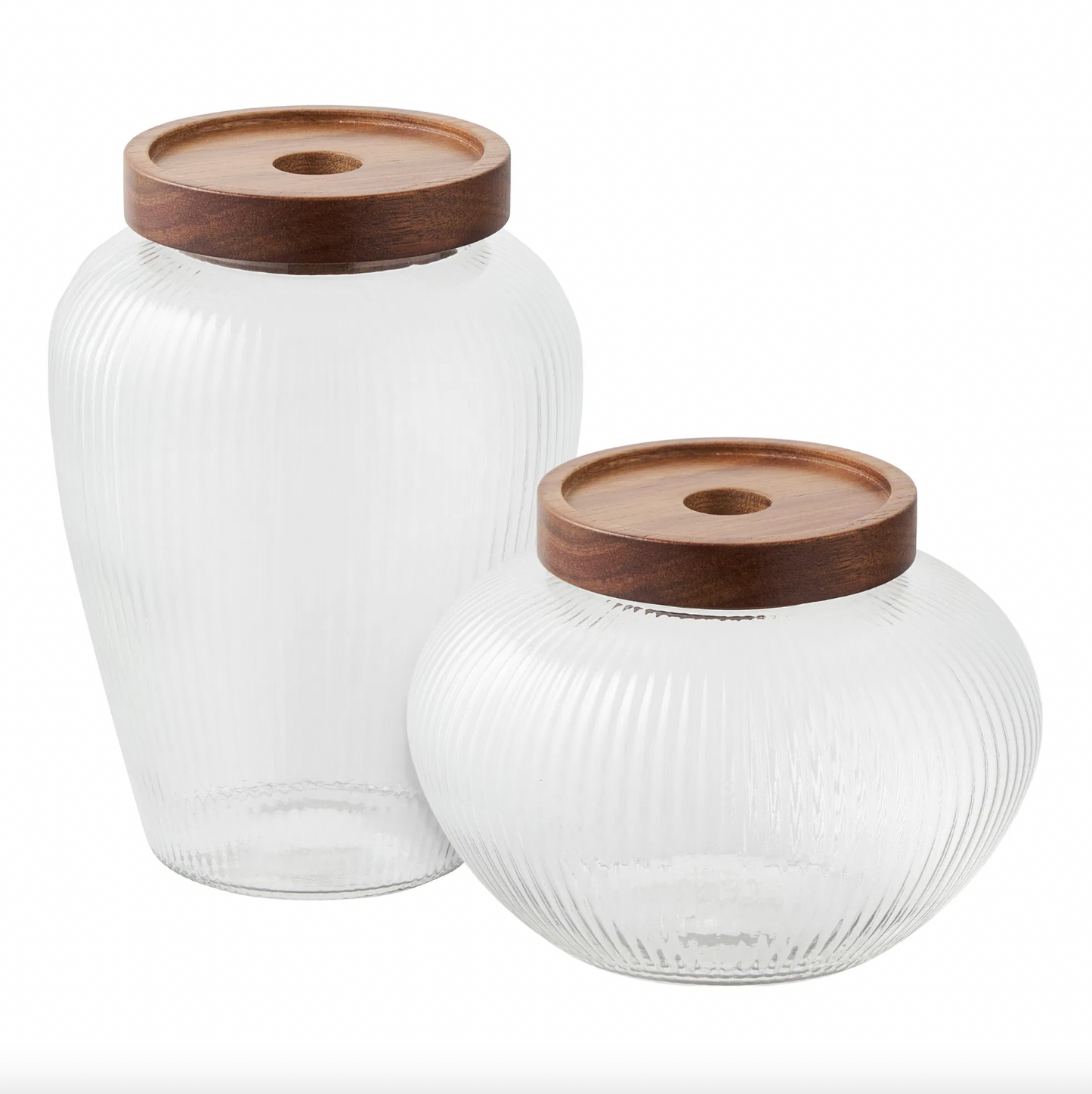 Förvaringsglas med trälock - Set med 2 st.