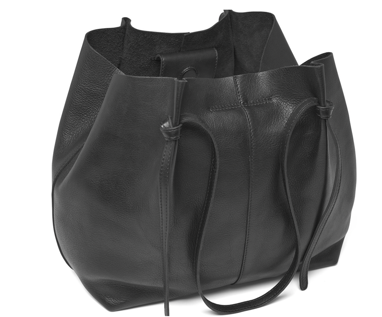 Shopper i mjukt läder - Svart