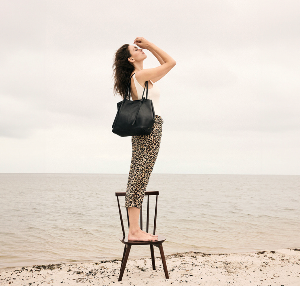 Shopper i mjukt läder - Svart