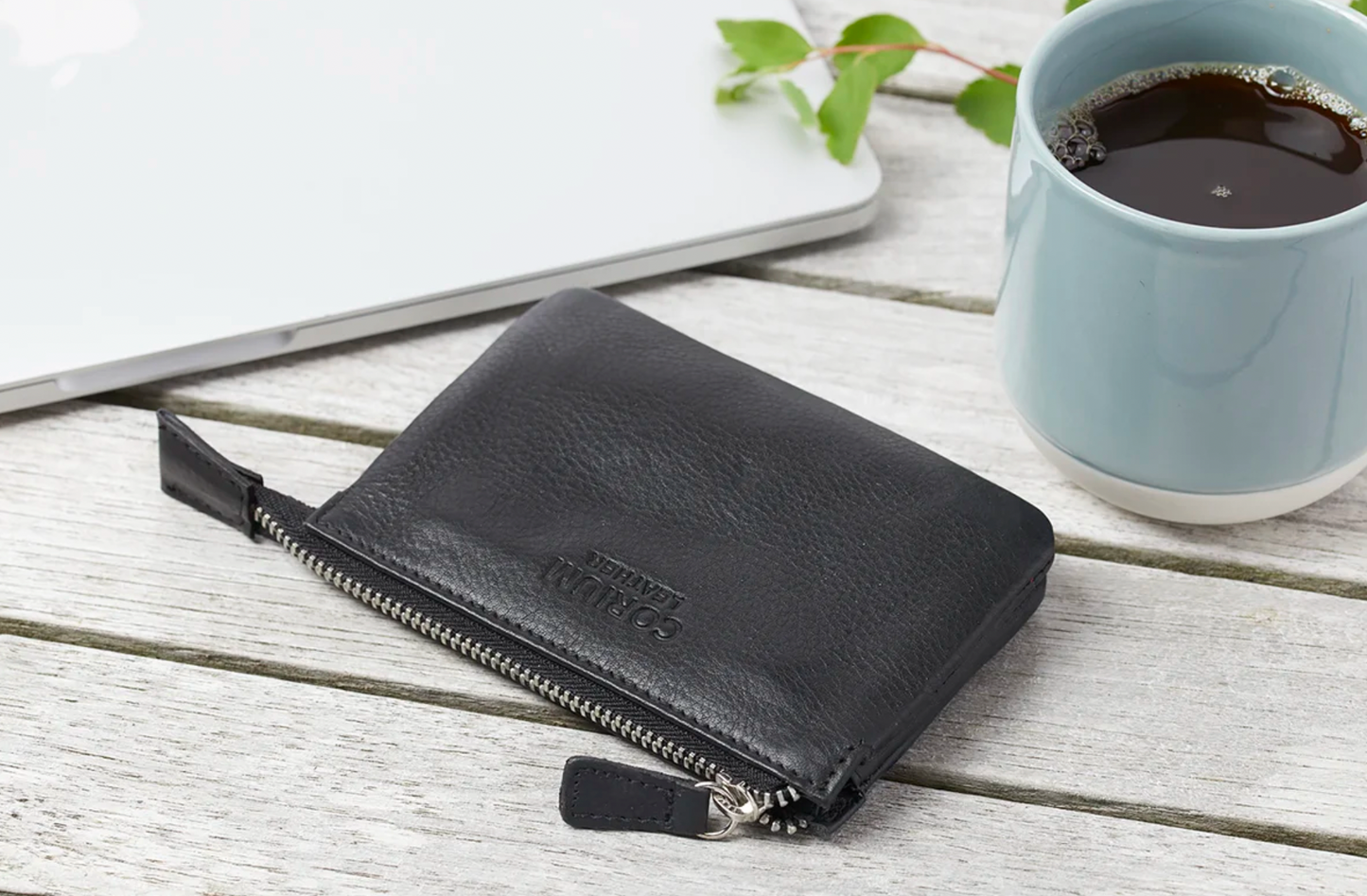 Plånbok med plats för kreditkort och dubbla fack, Svart
