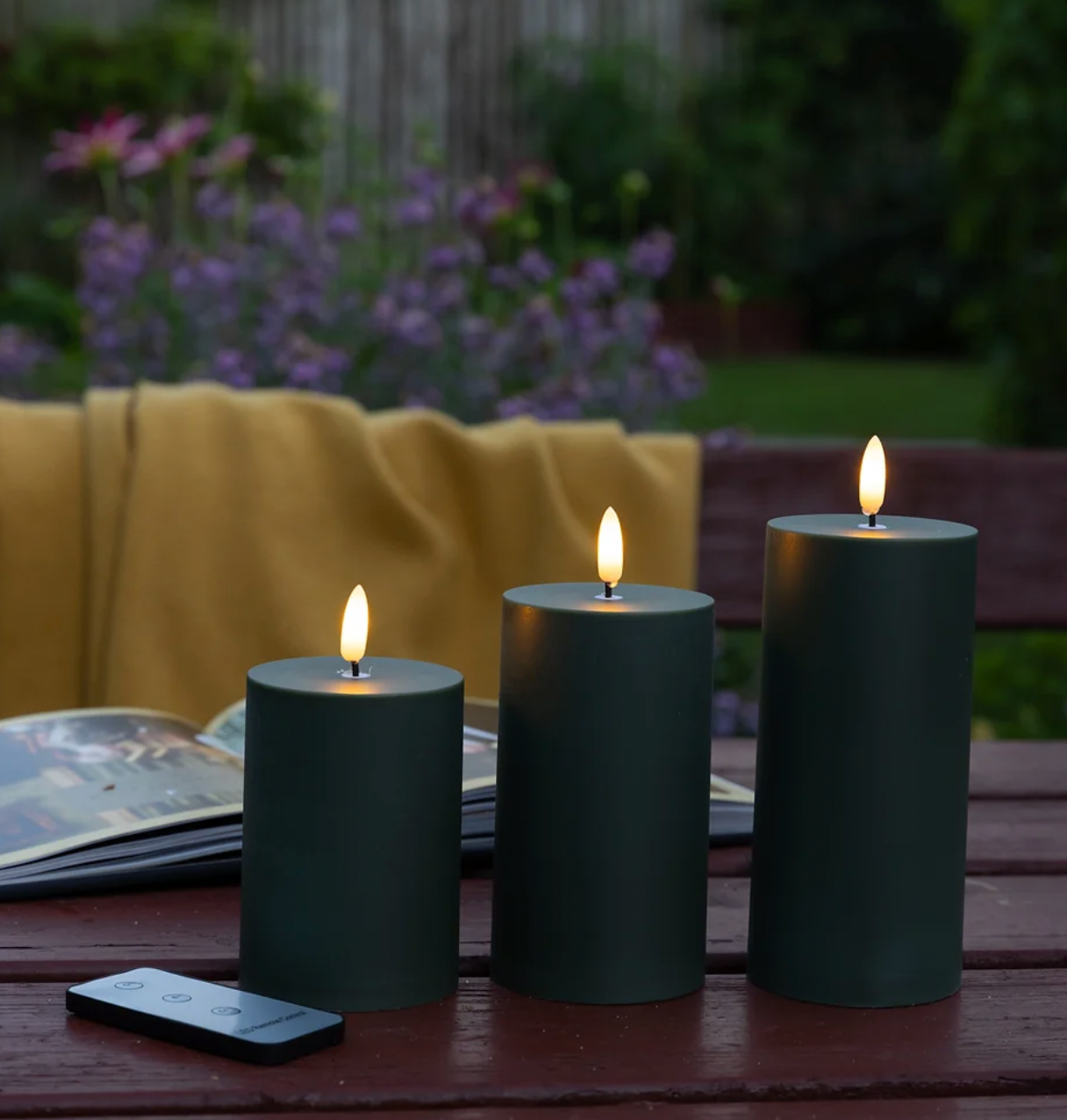 LED Utomhus Blockljus set om 3 st – Grön