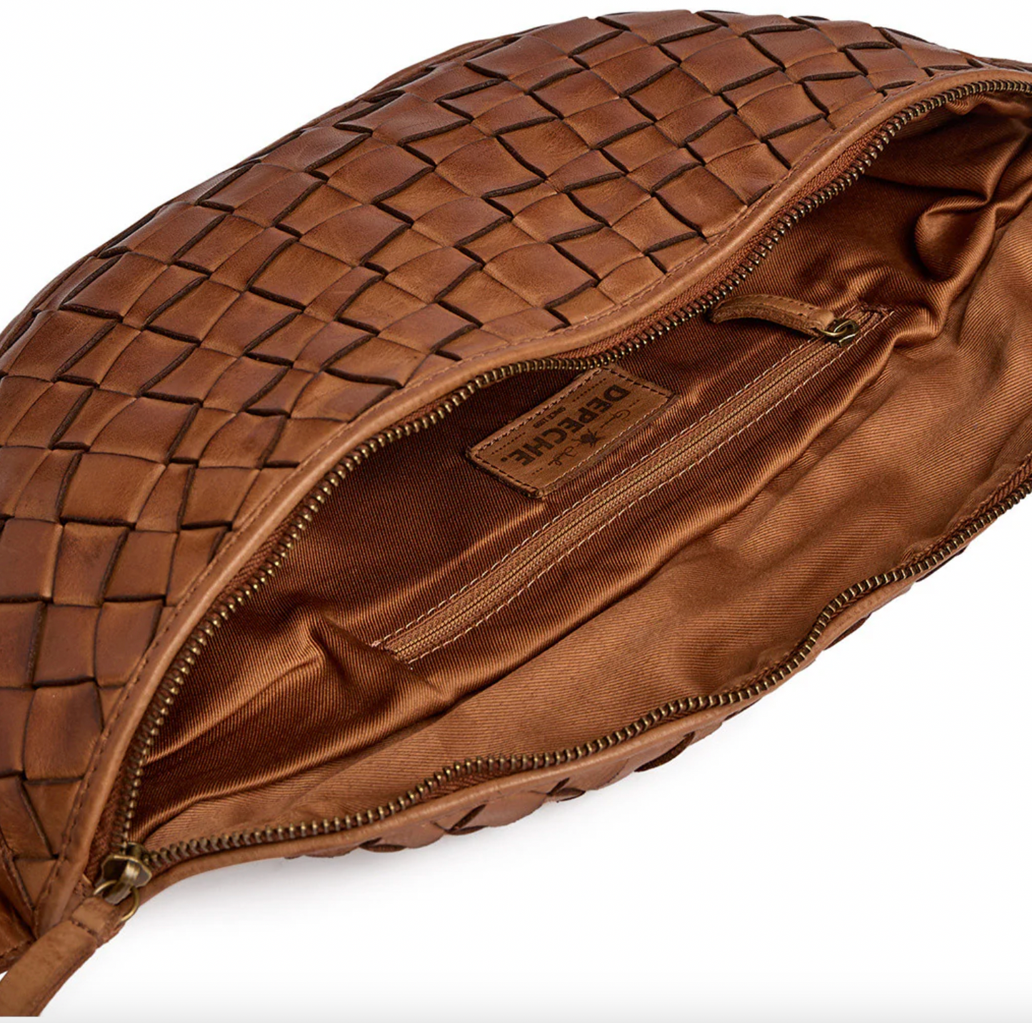 Warsaw bumbag i handflätat läder - Vintage cognac