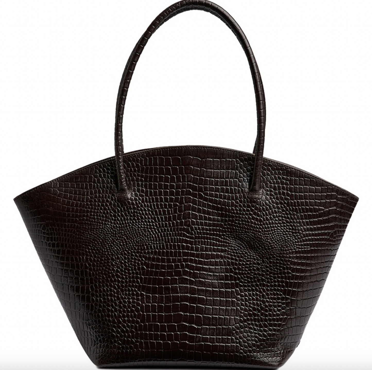 Shopper croco i skinn - Brown