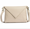 Clutch croco i skinn - Sand