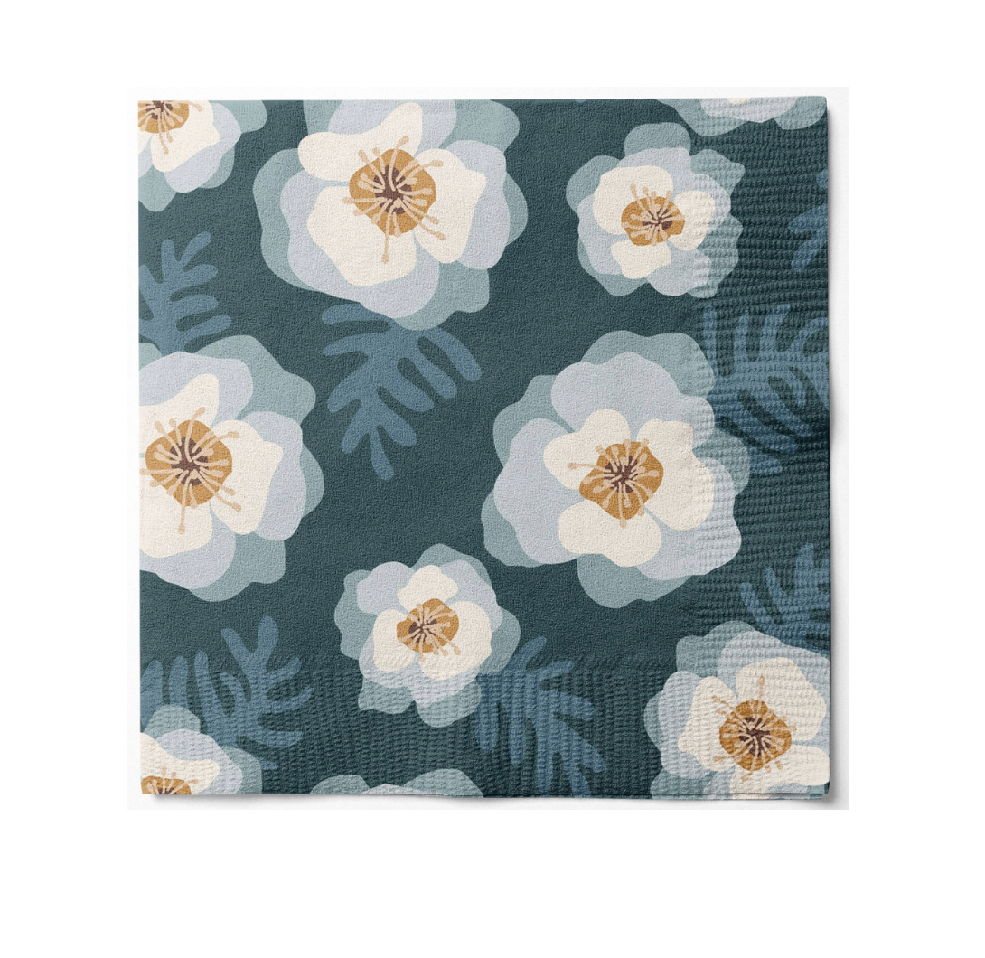 Servetter blue flower - 20 st
