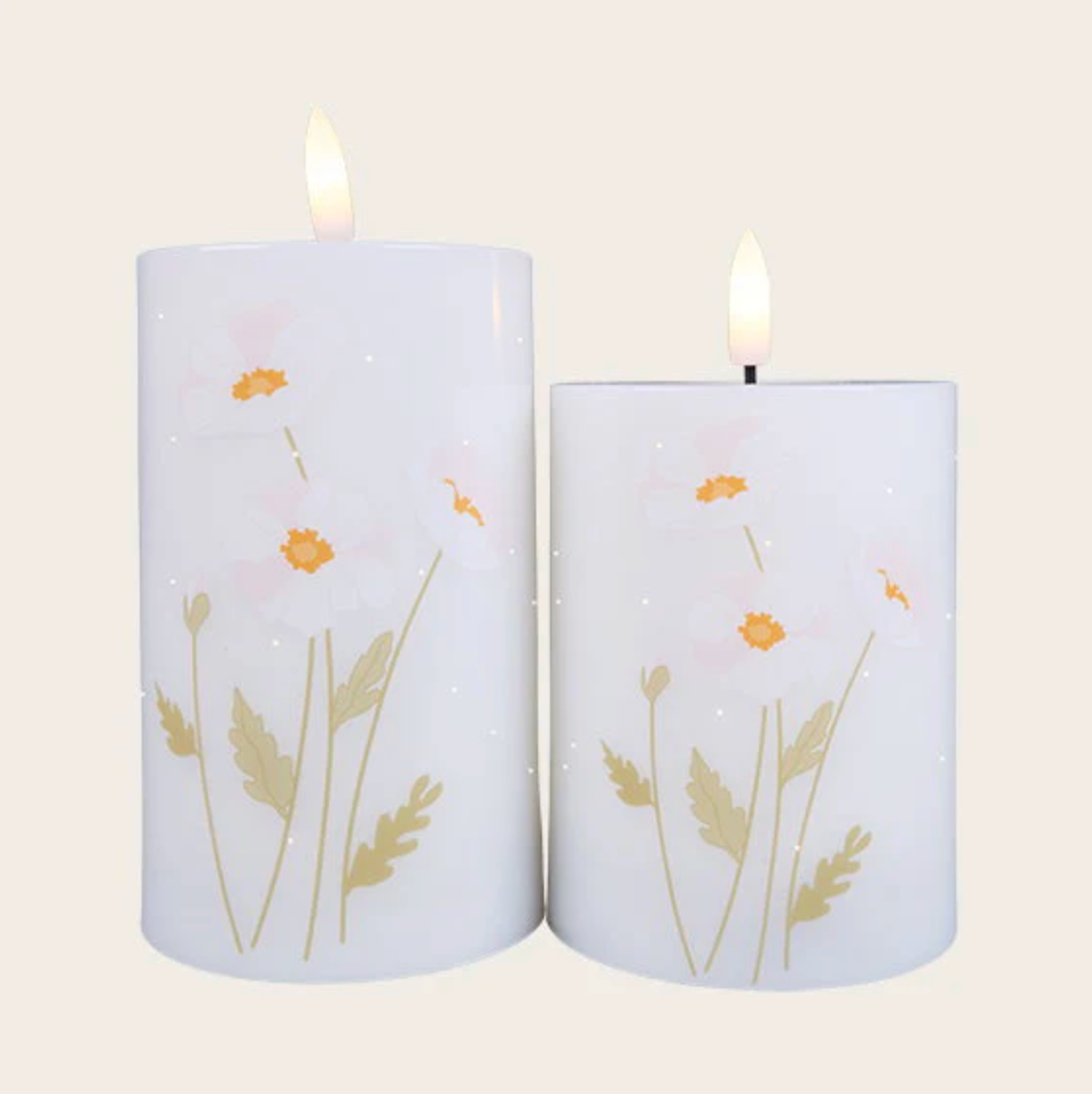 LED Blockljus TWINKLE Poppy Rose - Set med 2 st.
