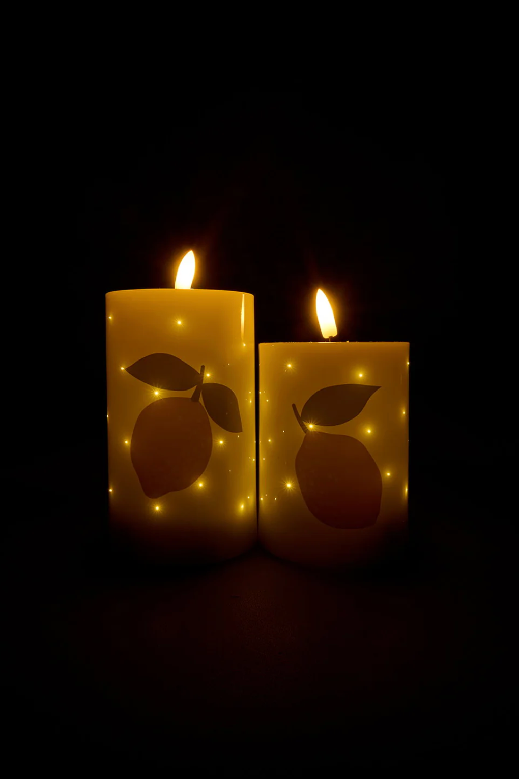 LED Blockljus TWINKLE Citrus - Set med 2 st.