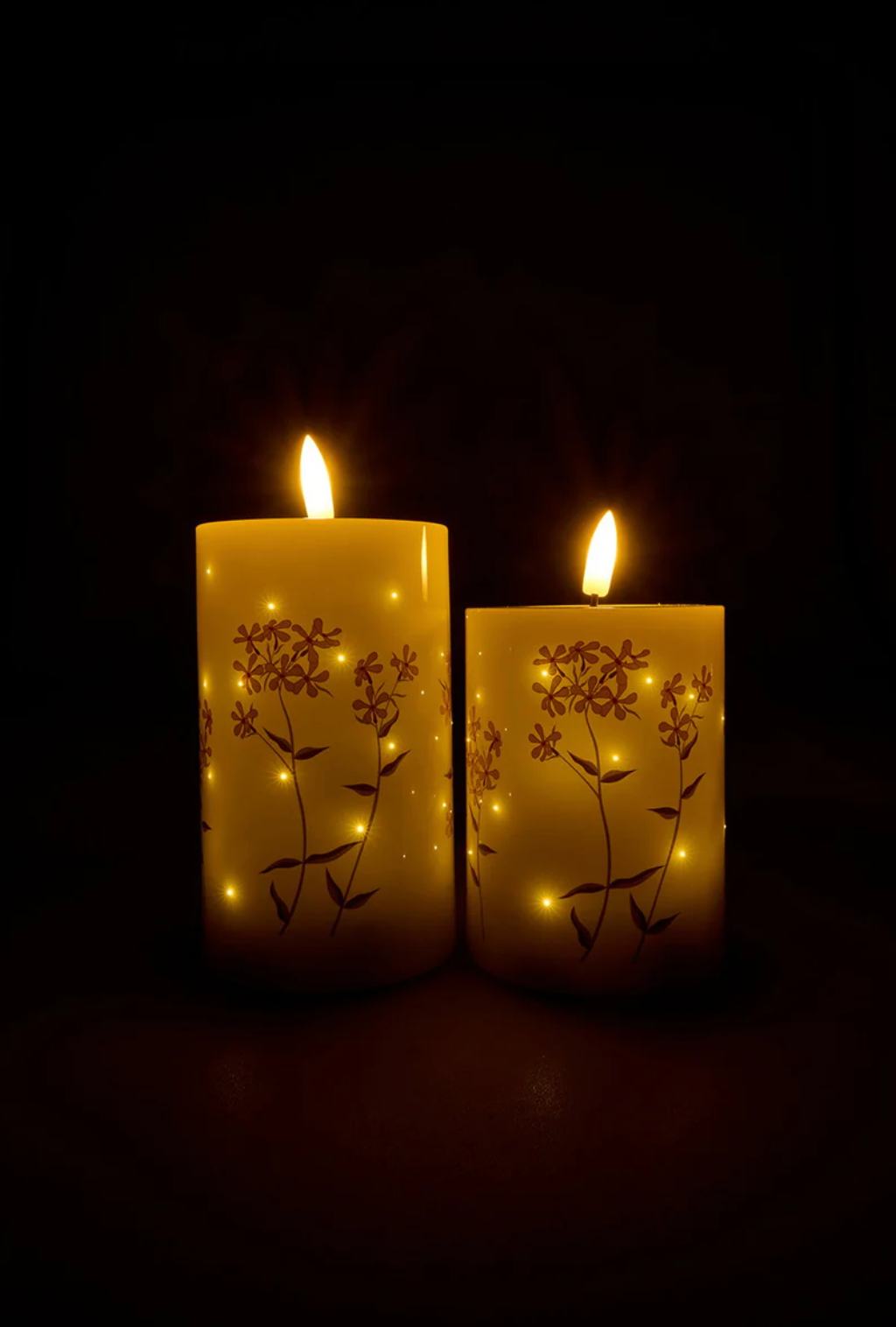 LED-blockljus TWINKLE flower - Set med 2 st.