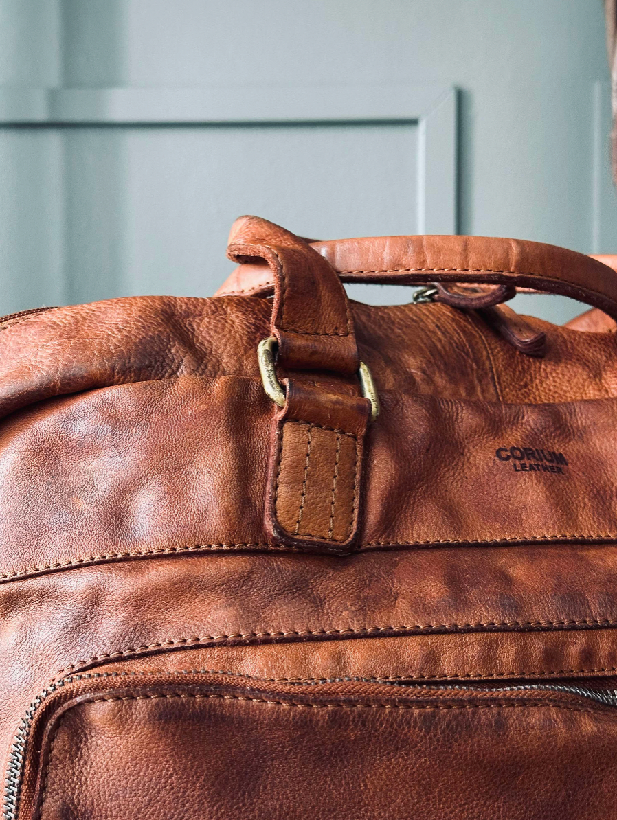 Rejsetaske, washed cognac