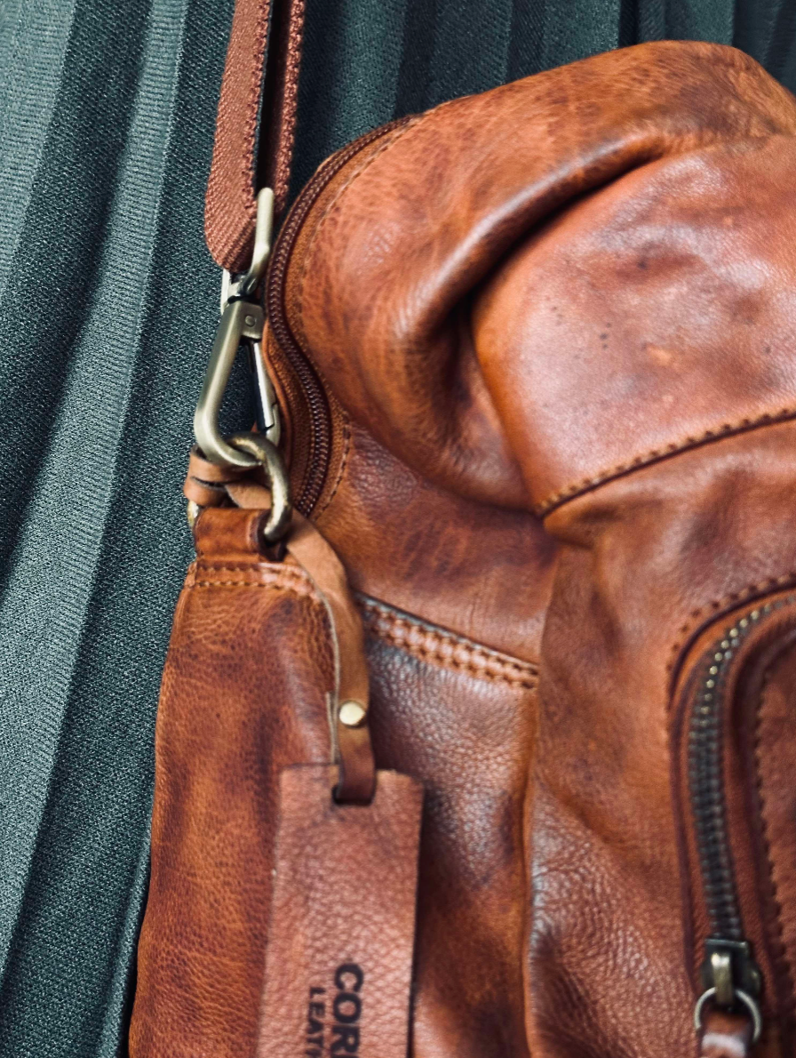Rejsetaske, washed cognac