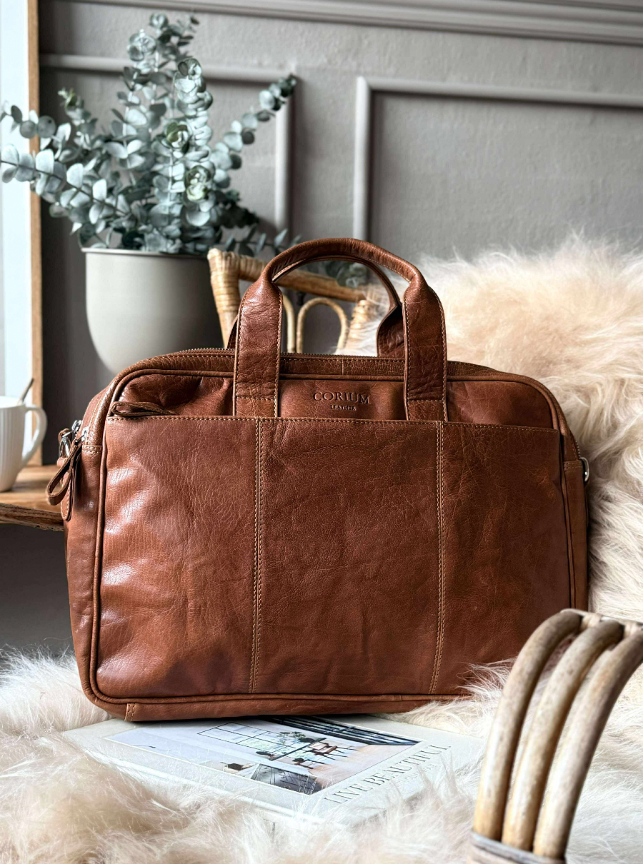 Laptopväska BELLO - Cognac