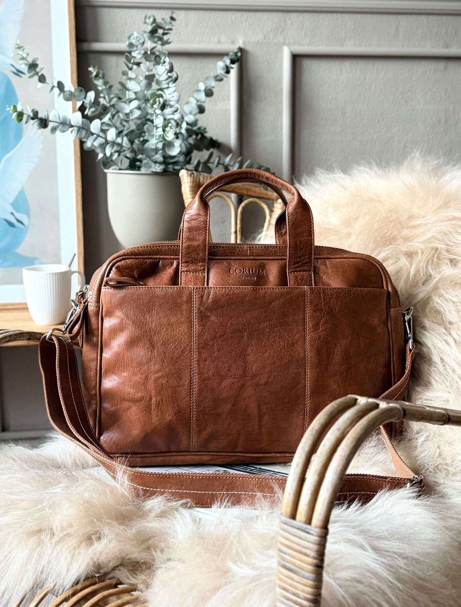 Laptopväska BELLO - Cognac