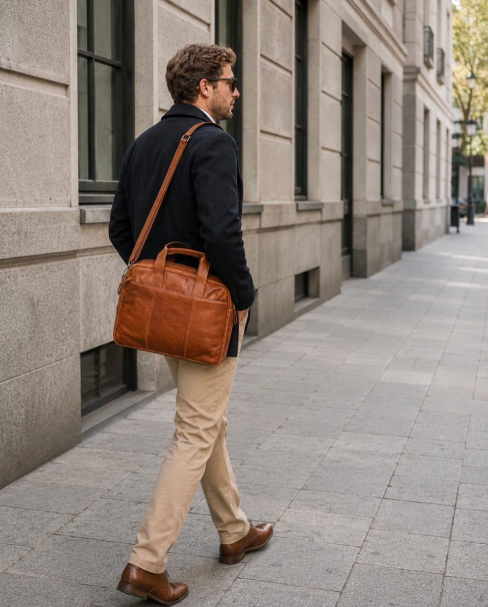 Laptopväska BELLO - Cognac