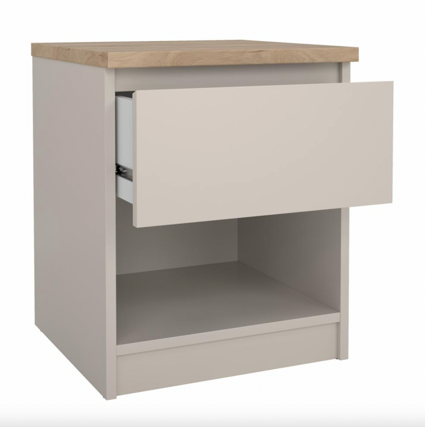 Sängbord - Hickory / cashmere med 1 låda