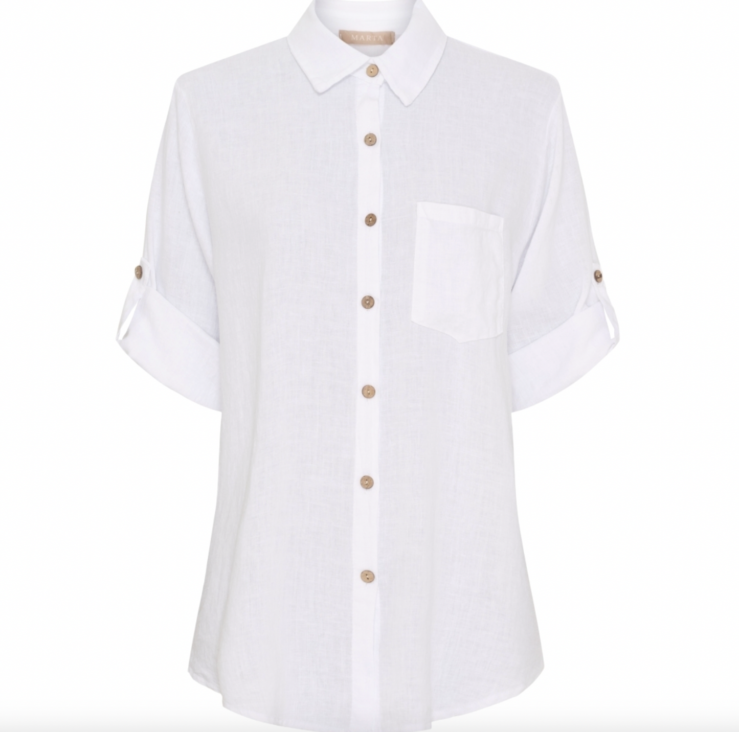 Skjorta Kiara hørmix - Optical White