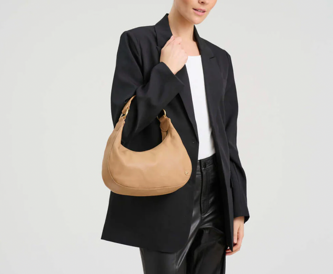 Elegant crossover / handväska -  Camel