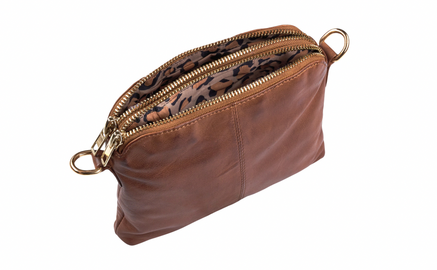 Crossbody clutch ALICE mörk cognac