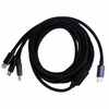 2 meter nylon 3I1- USB-C laddningskabel Svart