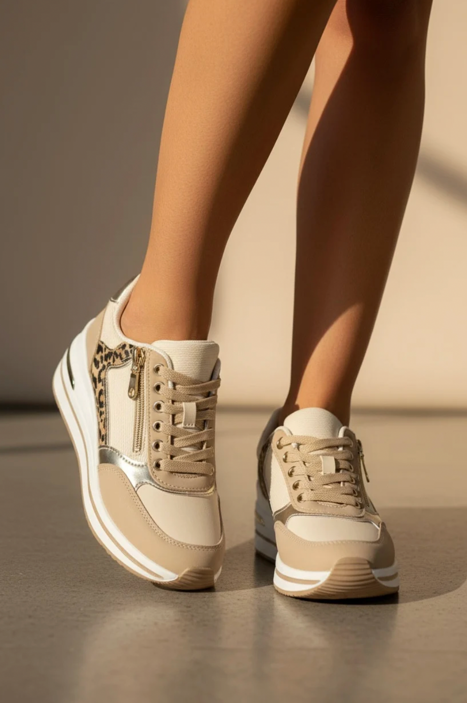 Sneakers beige leo
